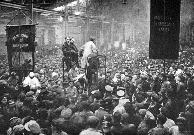 Putilov factory meeting Petrograd 1917