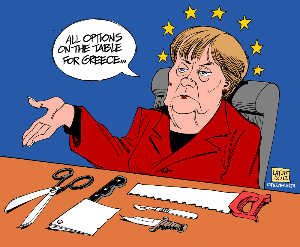 Merkel all options on the table for Greece Latuff