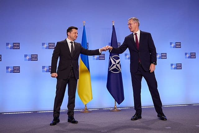 Volodymyr Zelenskyi and Jens Stoltenberg Image president.gov.ua Wikimedia Commons