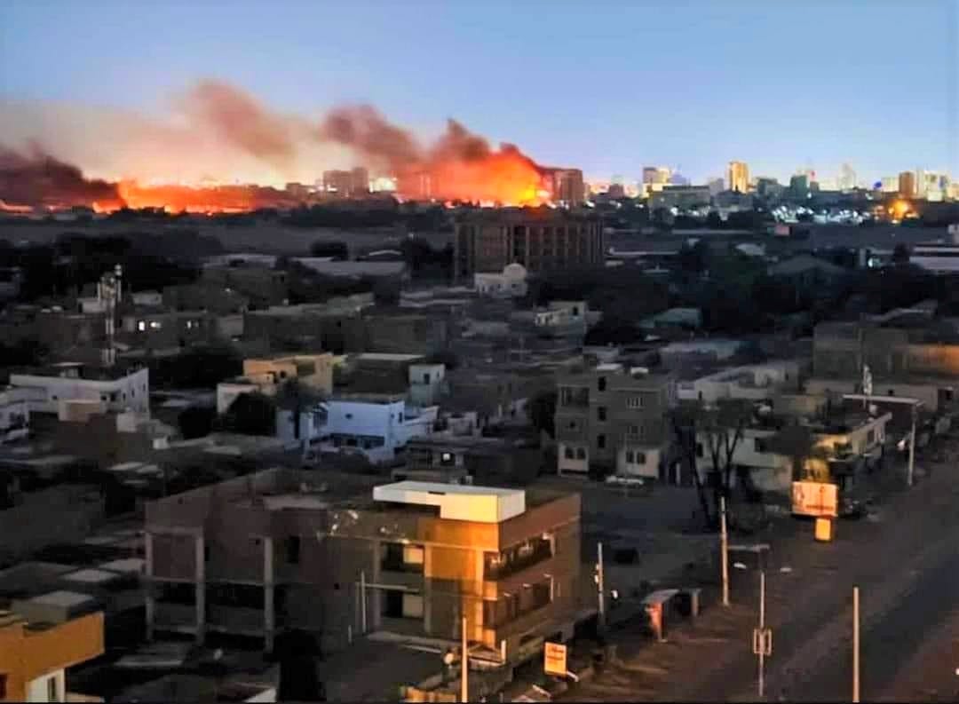 Burning building Image Maram Al Awadi Twitter