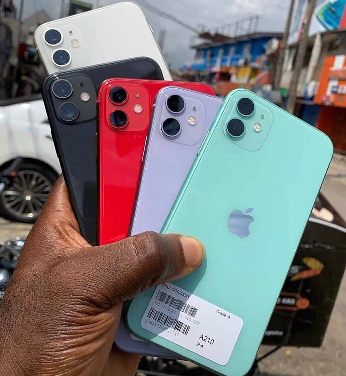 Iphones i forskellig farve