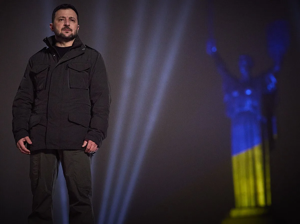 New Year's Greetings from President of Ukraine Volodymyr Zelenskyy in Kyiv, Ukraine on 31 December