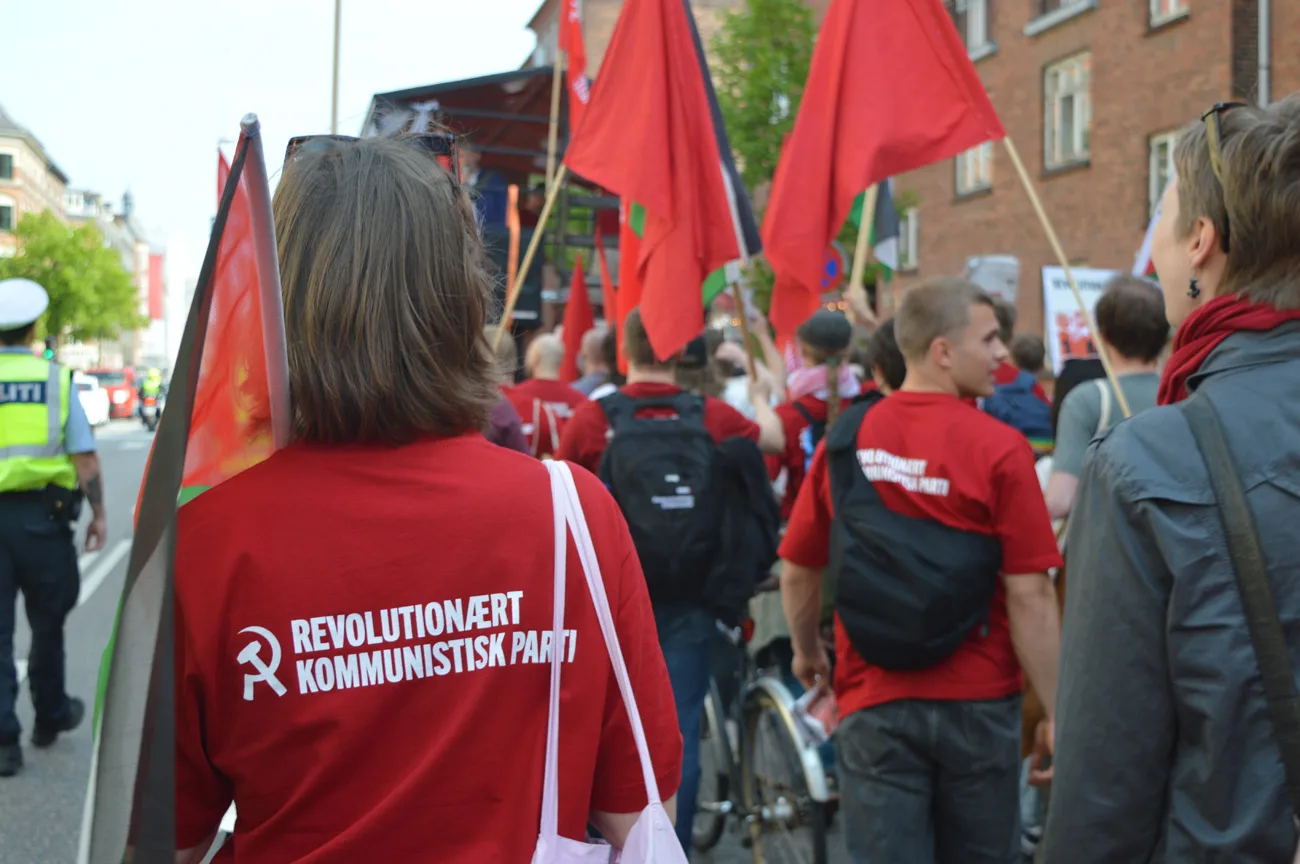 Rkp kommunister demo politi gaza paelestina